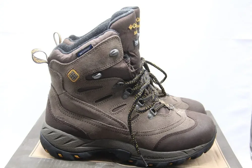 Columbia Icetrel II Hiking Boots Mens Size 9 Brown Leather Waterproof Lace-Up